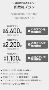 Kimini英会話　回数プラン